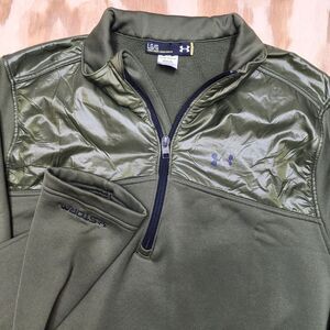 Under‎ Armour Storm Sweatshirt Mens Large Loose Quarter Zip Pullover  Green